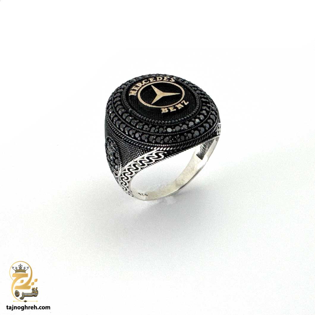 men-silver-ring-benz-rsm-k14-41 انگشتر نقره مردانه مدل بنز RSM K1۴