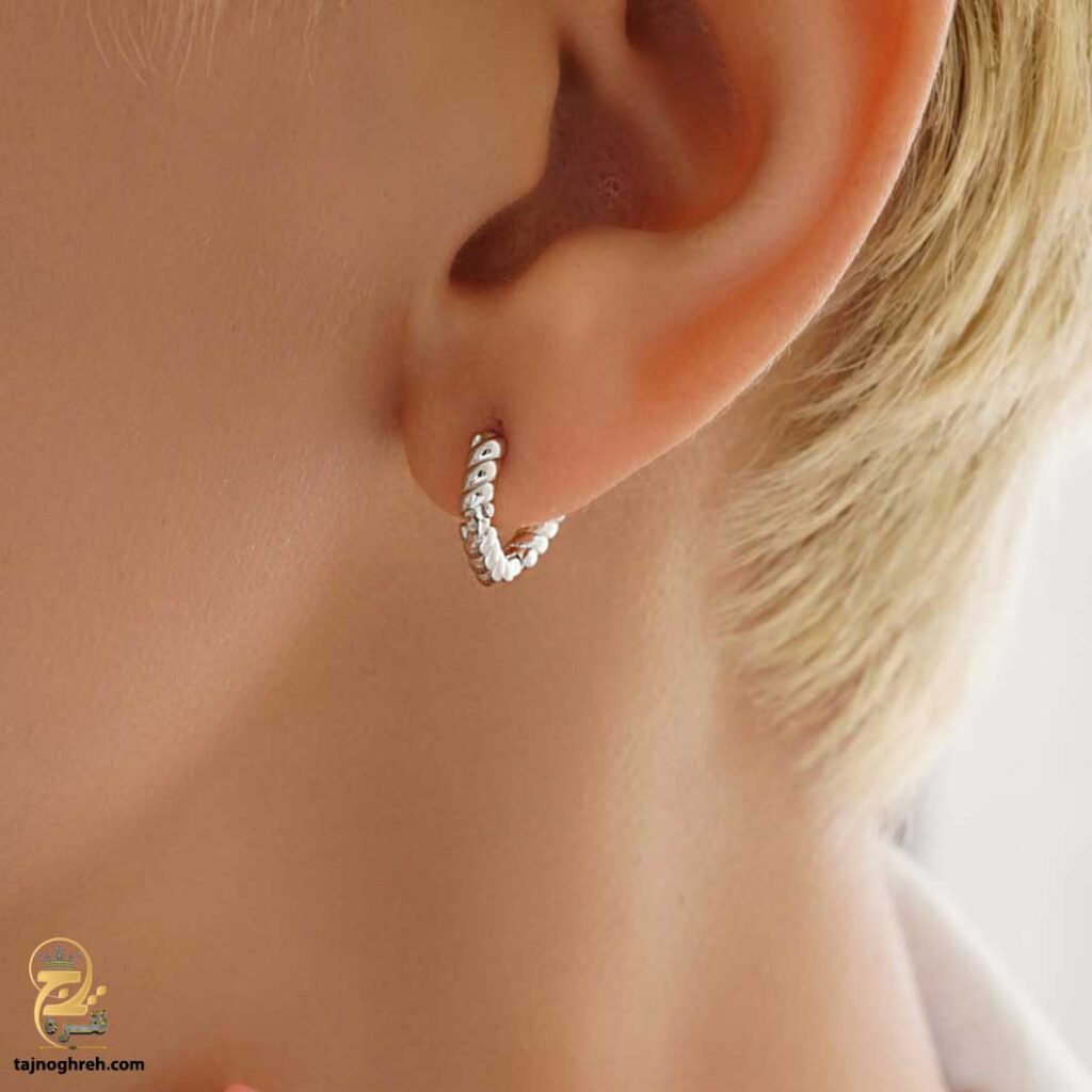 گوشواره نقره حلقه ای دخترانه ESW E26
