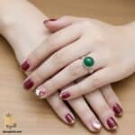 انگشتر نقره زنانه عقیق سبز مدل RSW F40