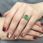 انگشتر نقره زنانه عقیق سبز RSW F43