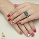 انگشتر نقره یشم زنانه مدل RSW F39