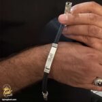دستبند چرمی نقره مردانه مدل BSM B51