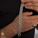 دستبند نقره مردانه رولکس BSM B52