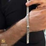دستبند نقره مردانه سنگین مدل BSM B56