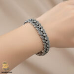 دستبند نقره زنانه پهن DSW D48