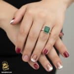 انگشتر نقره زنانه عقیق سبز RSW F45