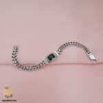 دستبند نقره مردانه خاص تک نگین مدل BSM B57