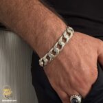 دستبند نقره مردانه سنگین BSM B59