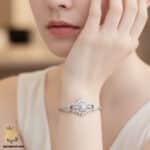 دستبند نقره زنانه النگویی مدل DSW D47