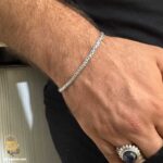 دستبند نقره سیاه قلم مردانه کرال مدل BSM B74