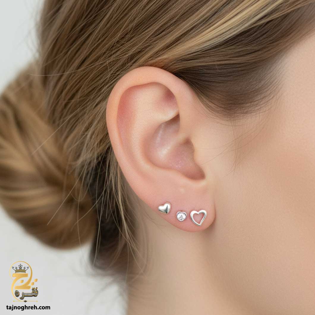 silver-earrin-esw-e62-02 گوشواره نقره دخترانه شیک طرح قلب مدل ESW E62