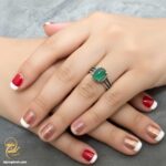 انگشتر نقره زنانه عقیق سبز مهتابی مدل RSW F55 IMAGE5