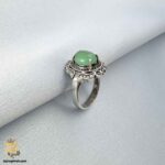 انگشتر نقره عقیق سبز زنانه مدل RSW F58