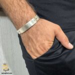 دستبند نقره مردانه پهن مدل BSM B76