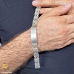 دستبند نقره پهن مردانه مدل BSM B76