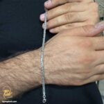 دستبند نقره سیاه قلم مردانه کرال مدل BSM B79