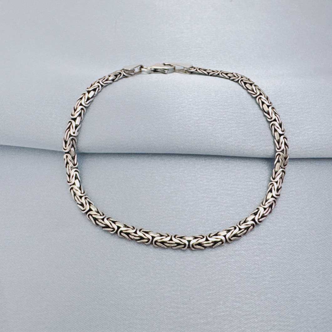 men-silver-bracelet-bsm-b79 دستبند نقره سیاه قلم مردانه مدل BSM B79