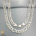 زنجیر نقره فیگارو مردانه مدل NSM N35
