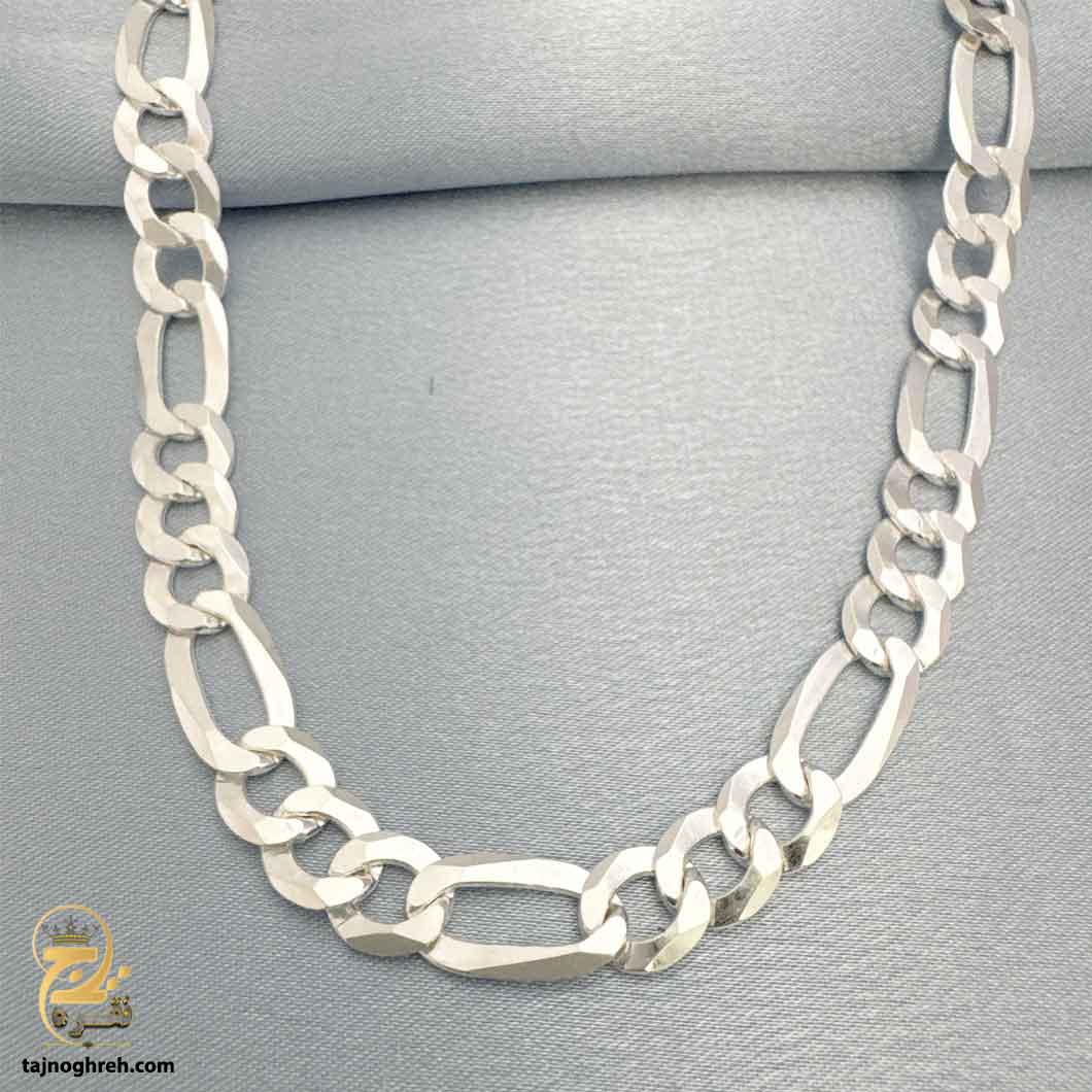 men-silver-chain-nsm-n35 زنجیر نقره مردانه ایتالیایی فیگارو مدل NSM N35