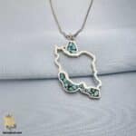 گردنبند نقره مردانه نقشه ایران مدل NSM N40