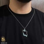 گردنبند نقشه ایران نقره مردانه مدل NSM N40