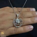 گردنبند نقره مردانه طرح شیر و خورشید مدل NSM N41