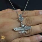 گردنبند فروهر مردانه نقره مدل NSM N42