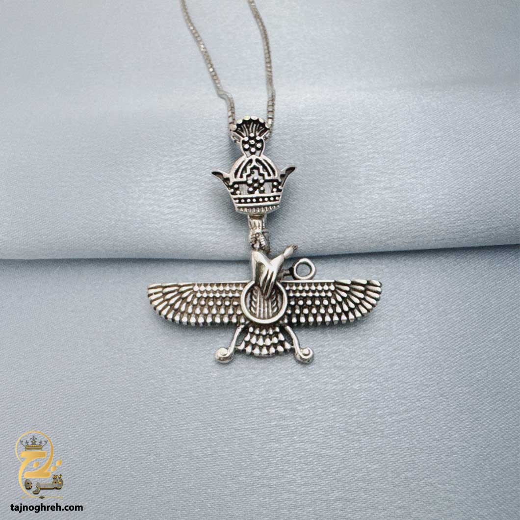 men-silver-necklace-nsm-n42 گردنبند نقره فروهر مردانه مدل NSM N42
