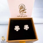 گوشواره نقره نگین دار طرح گل مدل ESW E69