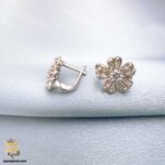 گوشواره نقره نگین دار دخترانه مدل ESW E69