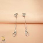 گوشواره نقره آویز بلند زنجیری مدل ESW E70