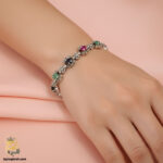 دستبند نقره زنانه نگین دار مدل DSW D49