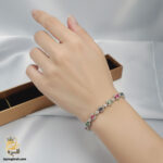دستبند نقره نگین دار زنانه مدل DSW D49