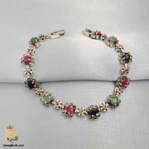 دستبند نقره زنانه نگین دار مدل DSW D49