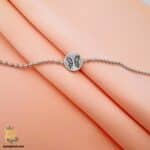 دستبند نقره زنجیری زنانه طرح پروانه مدل DSW D52