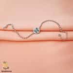 دستبند زنجیری نقره دخترانه مدل DSW D52