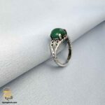 انگشتر نقره با نگین عقیق سبز زنانه مدل RSW F59