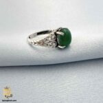 انگشتر نقره زنانه عقیق سبز مدل RSW F59