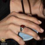 انگشتر نقره زنانه عقیق مدل RSW F60