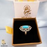انگشتر نقره زنانه با نگین فیروزه آمریکایی مدل RSW F63 IMAGE1