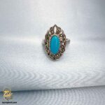 انگشتر نقره زنانه با نگین فیروزه آمریکایی مدل RSW F63 IMAGE2