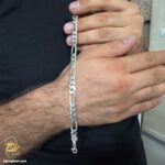دستبند نقره مردانه پهن مدل BSM B83