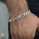 دستبند پهن مردانه نقره مدل BSM B83