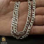 زنجیر نقره فیگارو مردانه سنگین مدل NSM N46