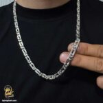 زنجیر نقره مردانه ایتالیایی فیگارو مدل NSM N47