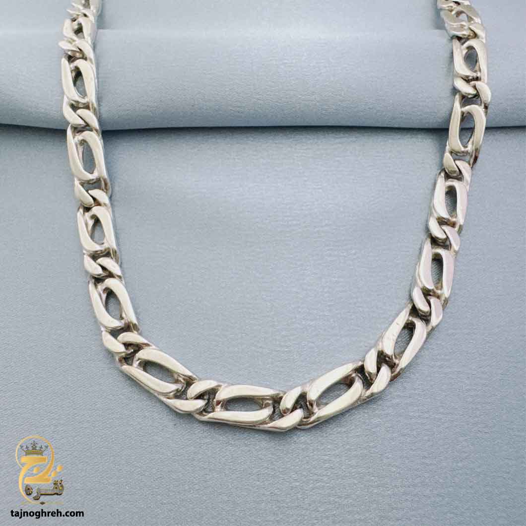 men-silver-chain-nsm-n47 زنجیر نقره مردانه ایتالیایی فیگارو مدل NSM N47