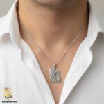 گردنبند نقره مردانه طرح ایران مدل NSM N38