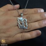 گردنبند نقشه ایران نقره مدل NSM N43