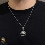 گردنبند نقره طرح شیر و خورشید مدل NSM N44