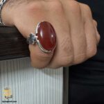 انگشتر نقره مردانه عقیق مدل RSM K112
